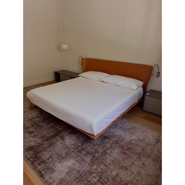 2010s B&b Italia Alys King Bed by Buratti Brothers — Thick Leather For Sale - Image 5 of 11