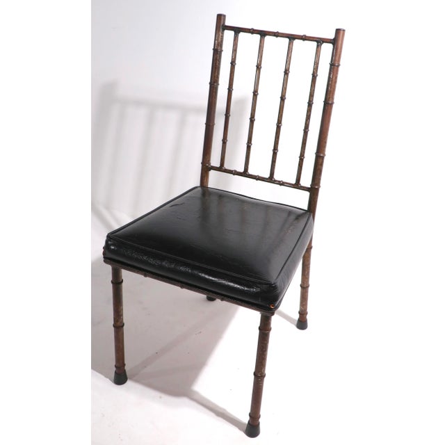 1950s Faux Bamboo Side Chair by Schoolfield Industries For Sale - Image 5 of 12