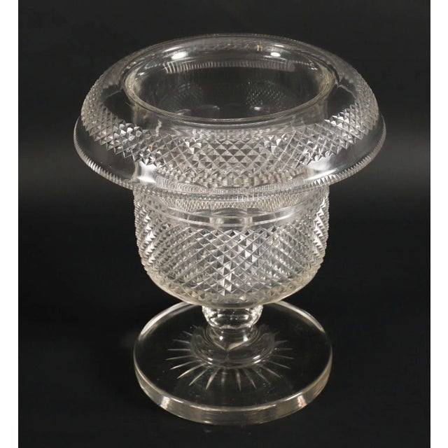 Hollywood Regency Antique 19th Century English Regency Cut Crystal Wine Champagne Cooler For Sale - Image 3 of 10