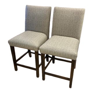 Bermex Upholstered Bar Stools- a Pair Showroom Sample For Sale