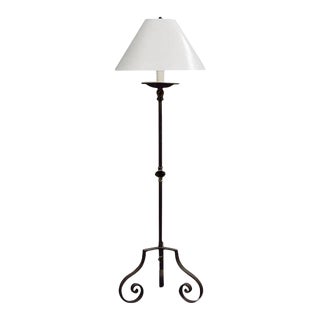 Modern Formations Torchiere Wrought Iron Floor Lamp For Sale