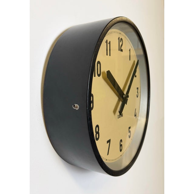 1950s Industrial Black Factory Wall Clock from IBM, 1950s For Sale - Image 5 of 15