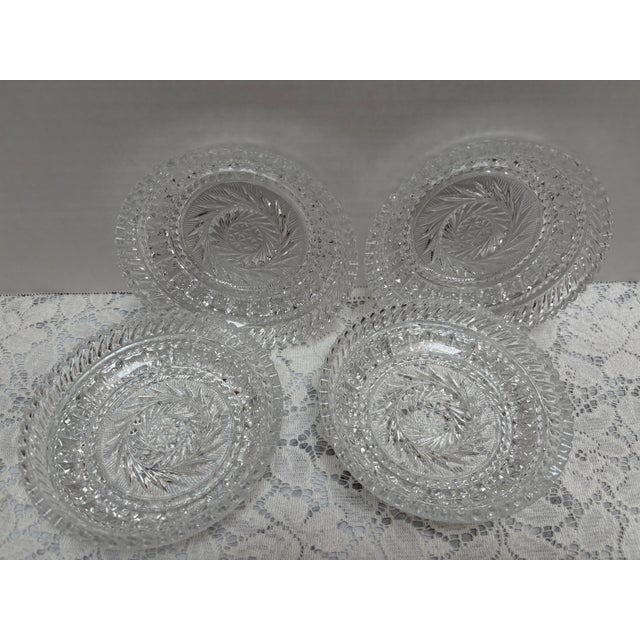 Glass Vintage Midcentury Cut Glass Bowls, Set of Four For Sale - Image 7 of 9