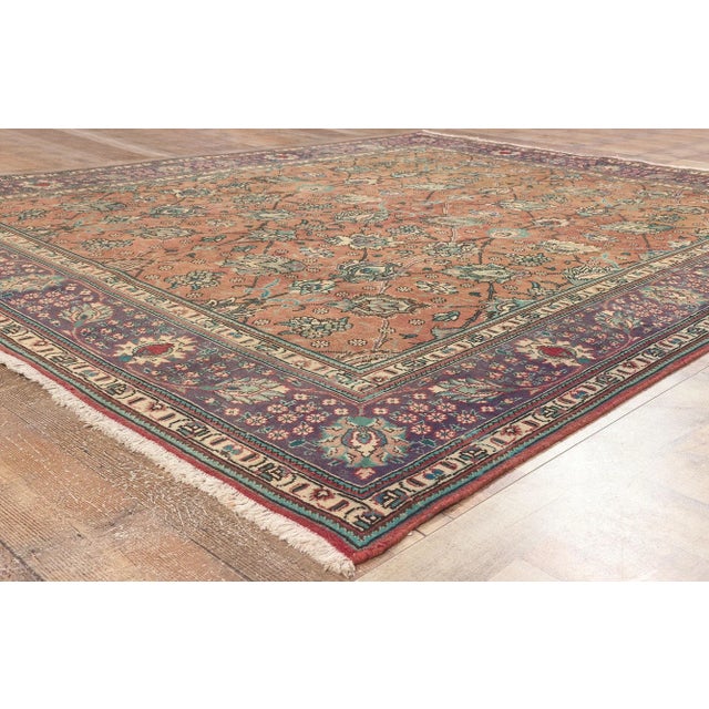 Textile Mid 20th Century Mid 20th Century Vintage Persian Tabriz Rug - 07'10 X09'08 For Sale - Image 7 of 9