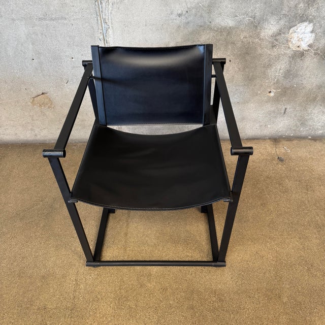 An iconic piece of Dutch architectural minimalism, this postmodern "Kubus" (Cube) FM60 armchair was designed by Radboud...