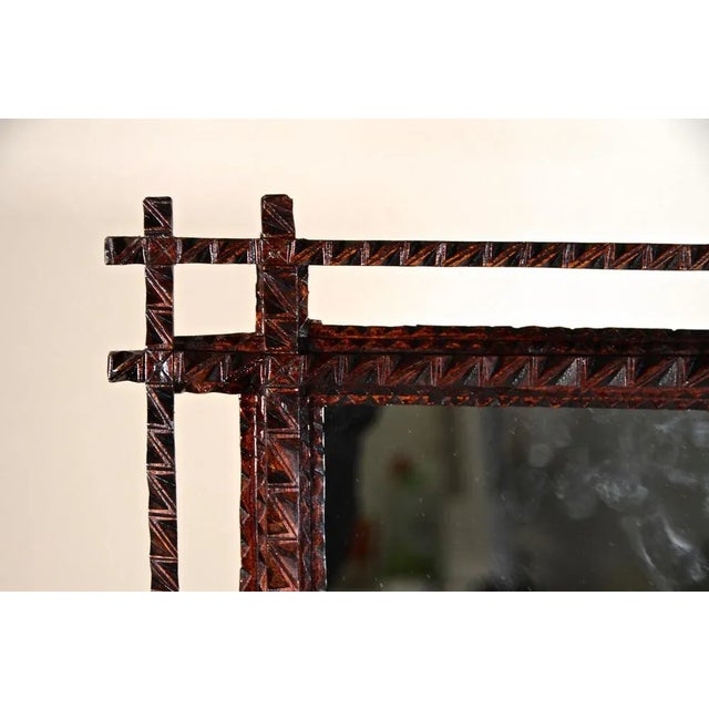 Rustic Tramp Art Wall Mirror, Austria, 1880s For Sale - Image 3 of 17