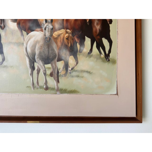 Wood Modern " Freedom" Running Horses Impressionist Oil Painting by Margarita Deleuze/ Sold For Sale - Image 7 of 12