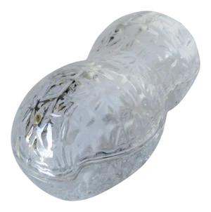Vintage Crystal Peanut-Shaped Decorative Lidded Box