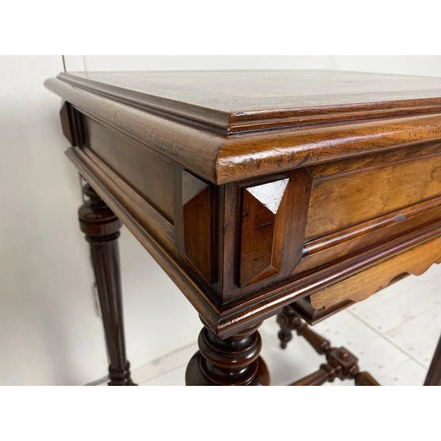 Antique German Walnut Sewing Table For Sale - Image 14 of 18