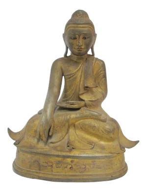 Late 19th Century Antique Bronze Mandalay Sitting Buddha Figurine