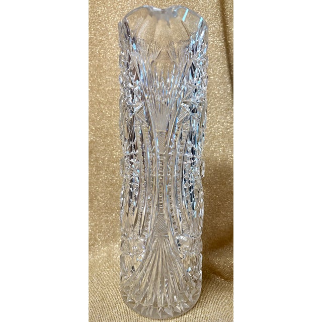 This antique American Brilliant Cut Glass Martini Pitcher stands tall at 11.5 inches with a round shape and 3.75inch base...