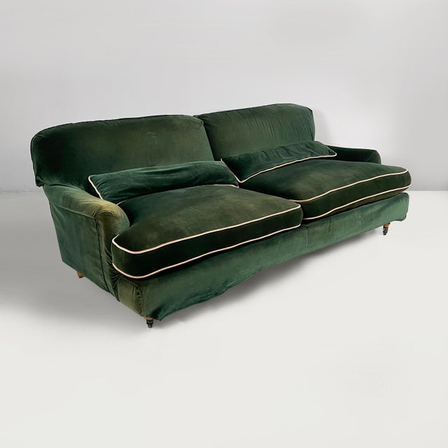 Italian Modern Raffle Green Velvet Sofa by Vico Magistretti for De Padova, 1990s For Sale - Image 18 of 18