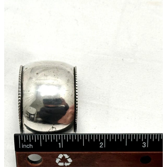 Antique Germany 800 Grade Continental Coin Silver Napkin Rings With Hand Engraved Flowers - a Pair For Sale - Image 11 of 12