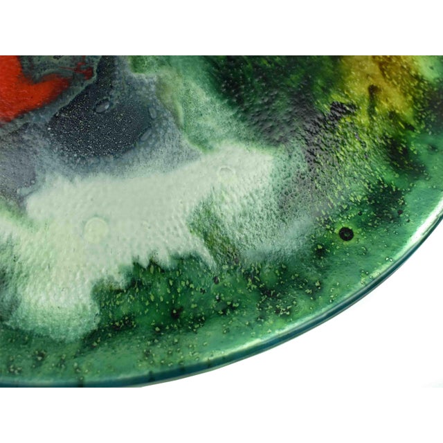 Mid 20th Century Abstract Fused Nahariya Art Glass Platter Centerpiece Bowl by Andreas Meyer For Sale - Image 12 of 14