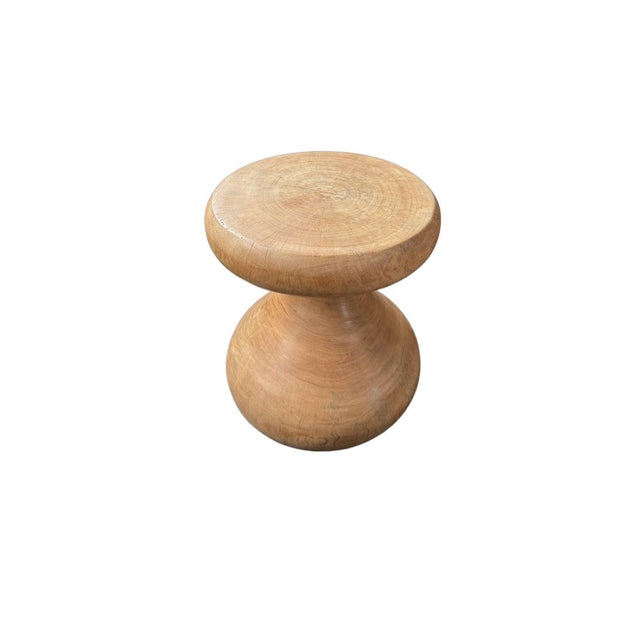Sculptural Round Table Crafted From Solid Mango Wood, Natural Finish For Sale - Image 6 of 7