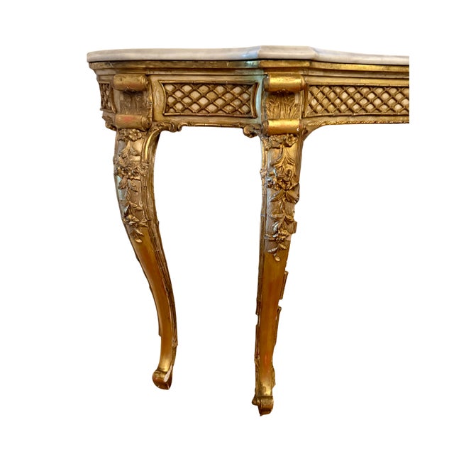 19th Century Louis XV Marble Top Console Table For Sale - Image 11 of 18