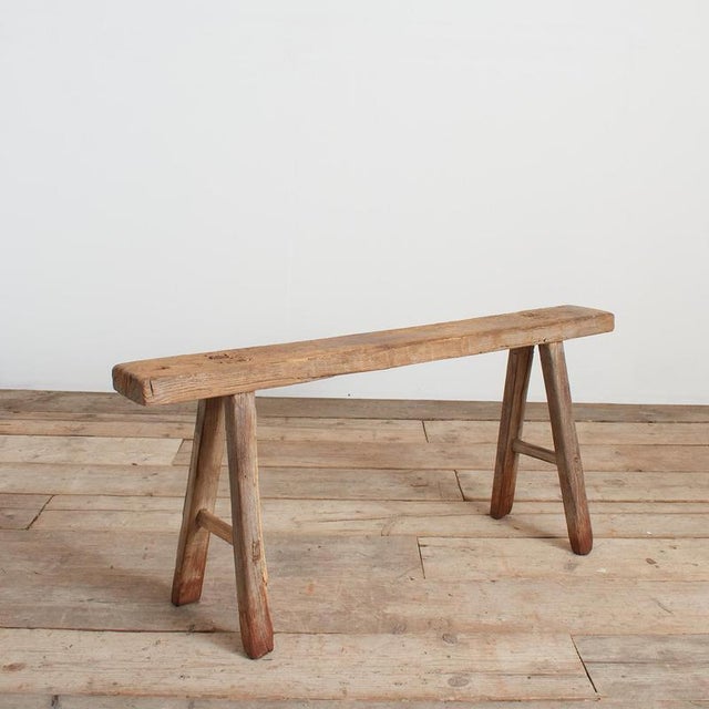 Antique Rustic Wooden Hallway Pig Bench For Sale - Image 6 of 8
