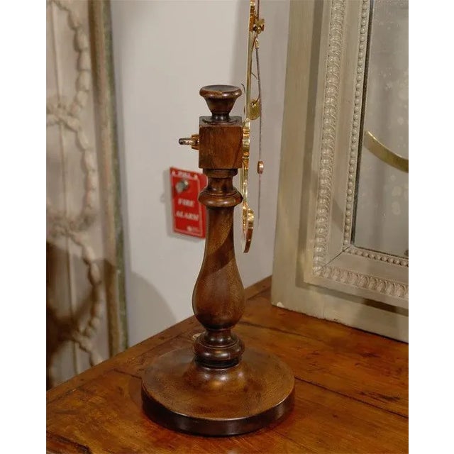 19th Century French Brass Fabric Scale on Wooden Base For Sale - Image 9 of 10