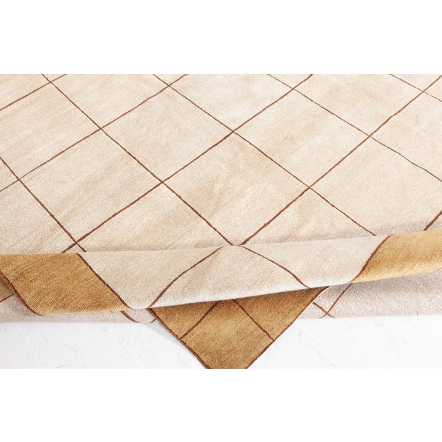 Modern Tibetan Geometric Silk Rug by Doris Leslie Blau For Sale - Image 11 of 14