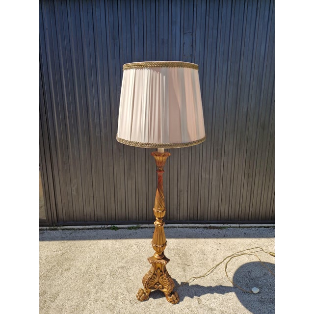 Gold Vintage Louis XVI Floor Lamp, 1960s For Sale - Image 8 of 8