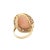 Vintage Italian 14K Gold Angel Skin Coral Cabochon Ring, Size 5.75 For Sale - Image 9 of 9