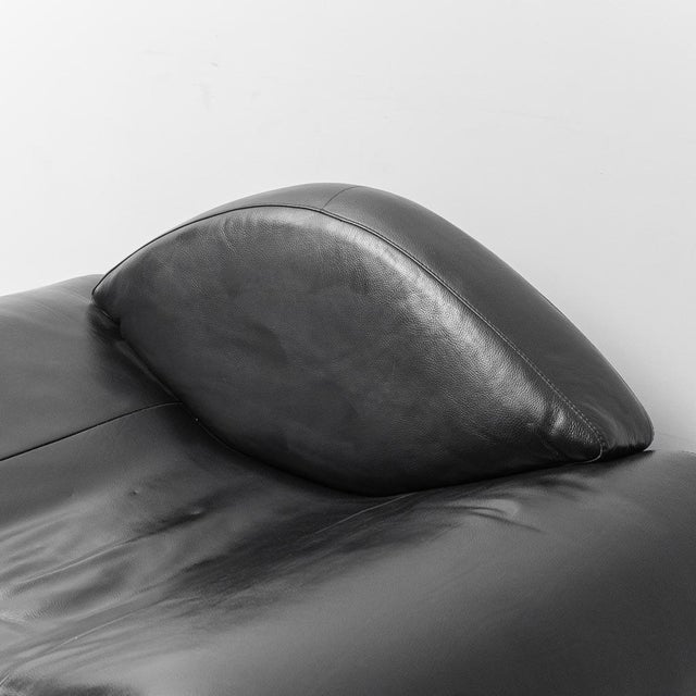 Modern Style Chair in Black Leather, 1990s For Sale - Image 4 of 12