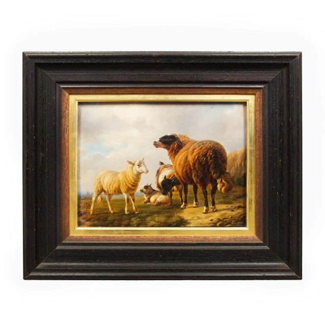 Antique Landscape “Sheep and Goats” by Eugene Verboeckhoven Circa 1859 For Sale - Image 10 of 12