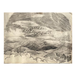1939 Frank Wallace Landscape Drawing For Sale