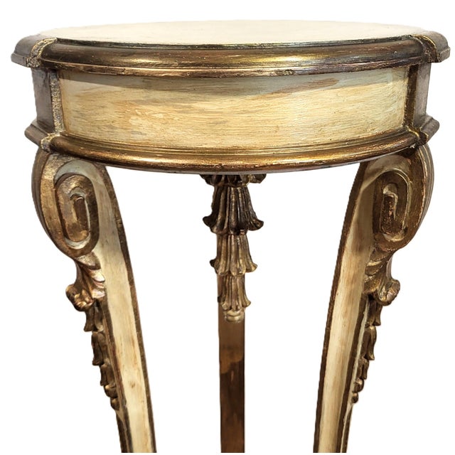 Mid 20th Century Vintage Italian 20th C Carved & Gilt Venetian Pedestal Table Fern Stand For Sale - Image 5 of 11