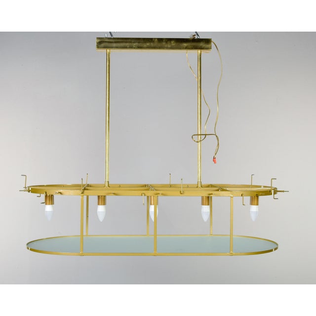 New Italian Large Oval Murano Glass Plaques Chandelier For Sale - Image 10 of 11