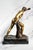 Commanding Vintage Borghese Gladiator Statue Cast Metal Sculpture Statue Marble Base Mid Century Modern Grand Tour Neoclassical For Sale - Image 9 of 15
