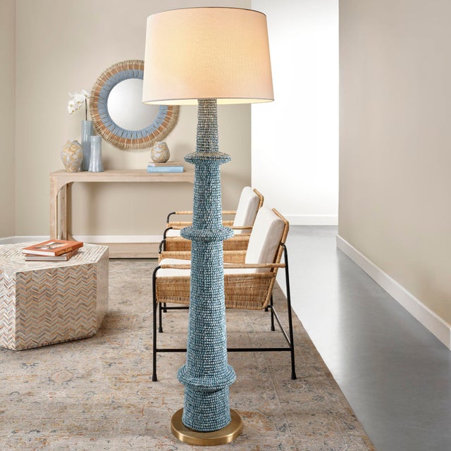 2020s Jamie Young Rowan Floor Lamp in Blue Wood Beads For Sale - Image 5 of 6