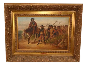 English Artist, Civil War Cavaliers, Oil Painting, Framed
