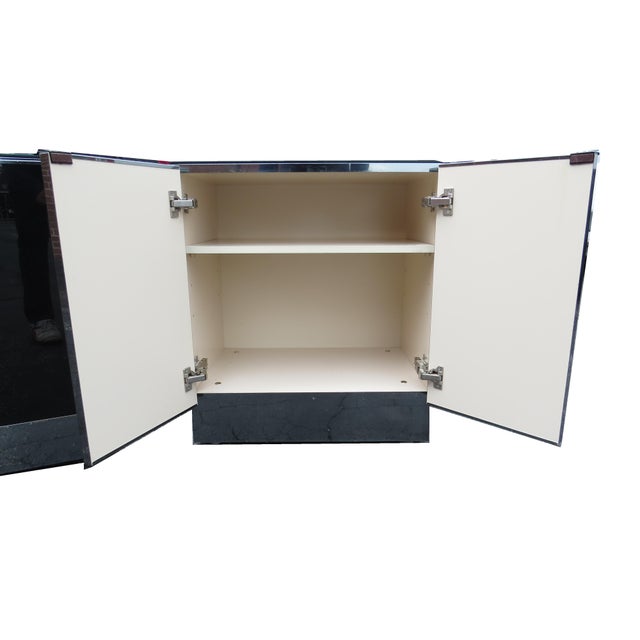 Wood Vintage Ello Moods Mirrored Nightstands / Cabinets Designed by O. B. Solie - a Pair For Sale - Image 7 of 12