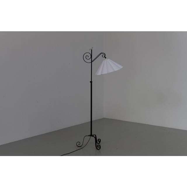 Art Deco Danish Tripod Floor Lamp in Wrought Iron, 1940s For Sale - Image 18 of 18