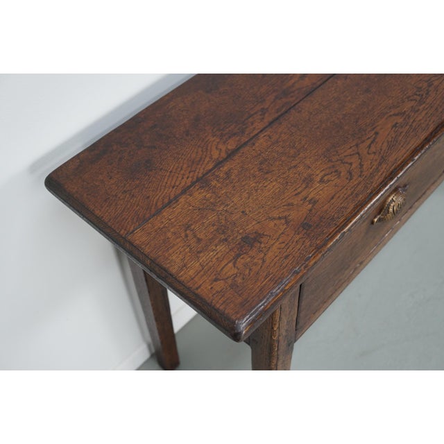 1950s Vintage French Rustic Farmhouse Oak Side Table, 1950s For Sale - Image 5 of 16