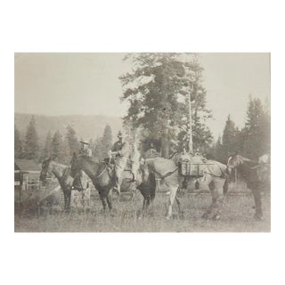 Early 20th Century Pack Horses and Family Trip Snapshot Photograph For Sale