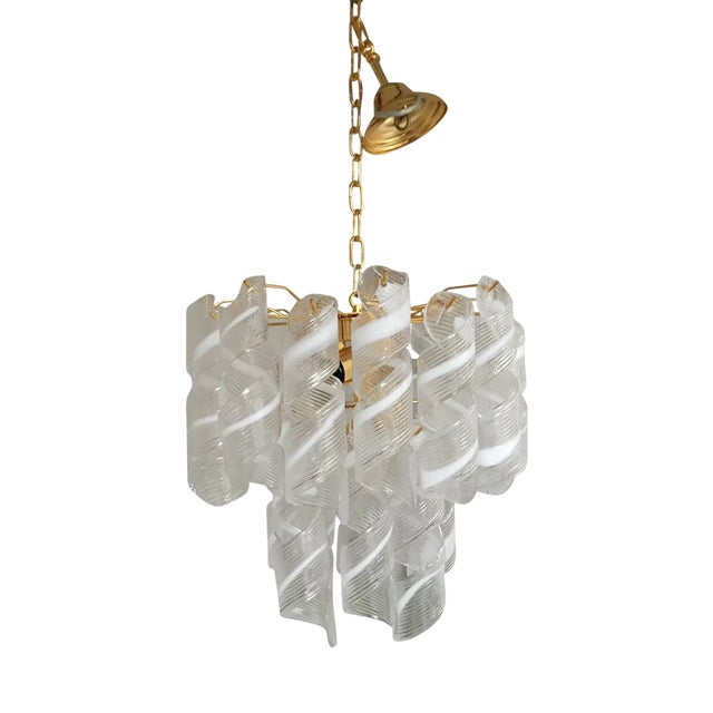 Murano Glass Virgola Chandelier by Simoeng For Sale