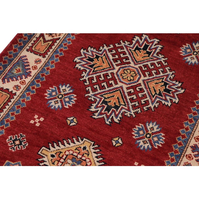 1990s Tribal Super Kazak Red/Beige Wool Runner - 2'9'' X 7'10'' For Sale - Image 5 of 8