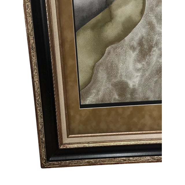 Original Watercolor Painting Framed Art of a Woman’s Face, by Tracey Quin 41x29 For Sale - Image 4 of 7