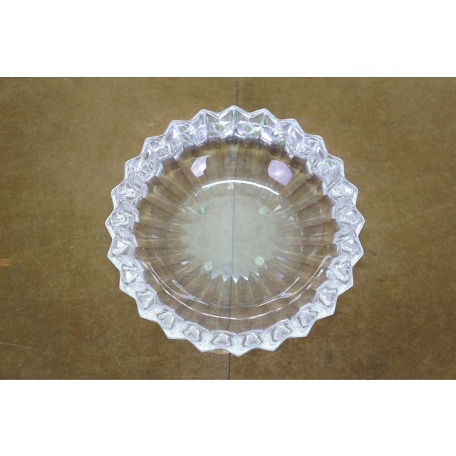 Late 20th Century Vintage Orrefors Cut Crystal Jan Johansson Fleur Pattern Glass Candy Nut Bowl 9" For Sale - Image 5 of 11