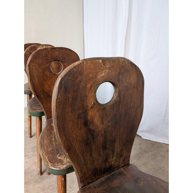 Vintage Brutalist Wooden Dining Chairs, 1970s, Set of 6 For Sale - Image 17 of 18