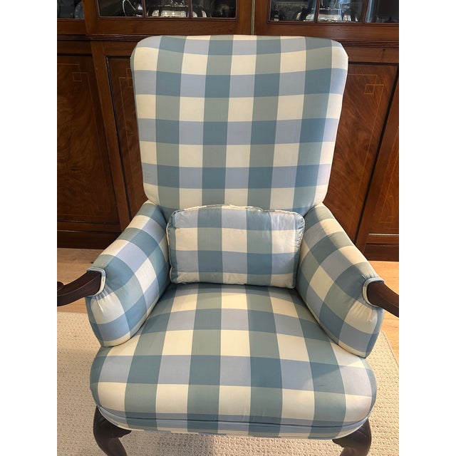 Antique Armchair | Lee Jofa Silk Upholstery For Sale In Dallas - Image 6 of 10