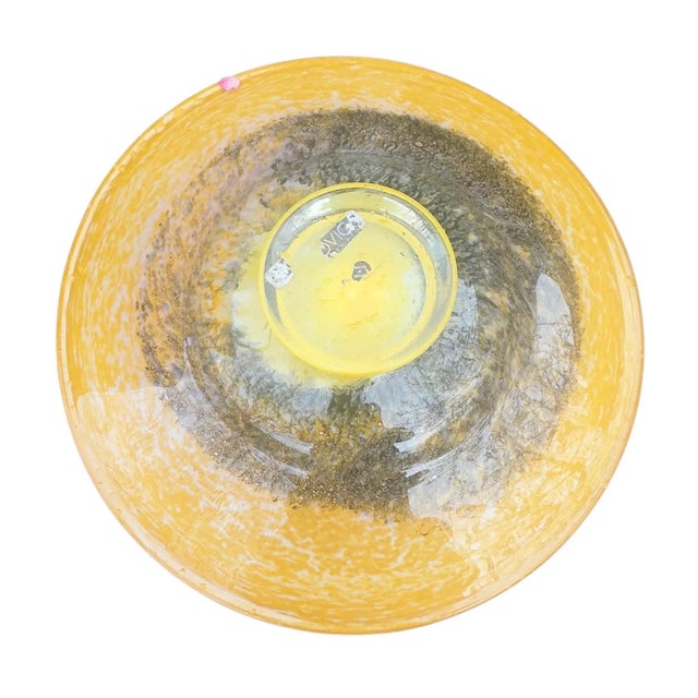 Murano Vintage Swirls Multicolor Heavy Novica Glass Wide Fruit Bowl Murano Style, Brazil For Sale - Image 4 of 9