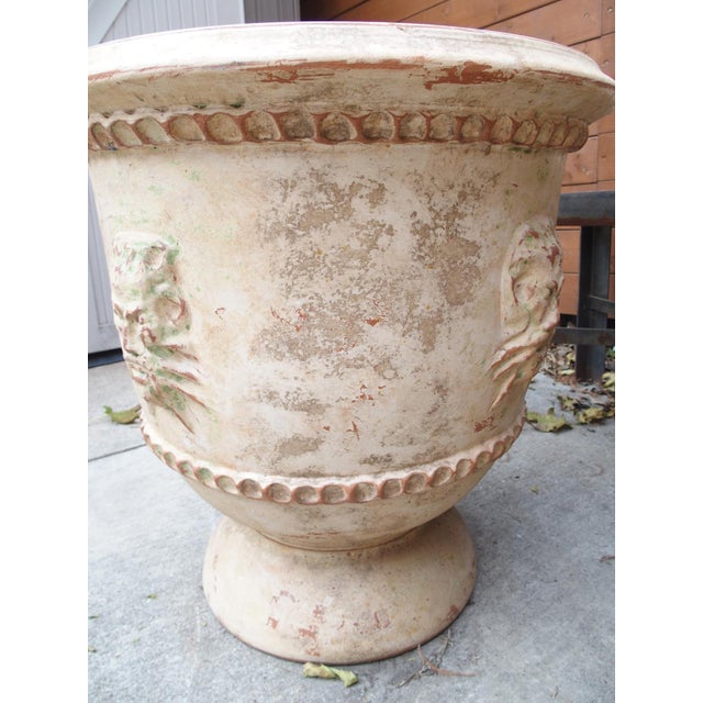 Pair of French Handmade Terracotta Anduze Planters With Satyre Masks For Sale - Image 15 of 18