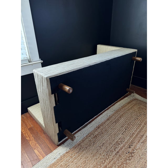 Petite Even Arm Occasional Sofa With Ottoman For Sale - Image 12 of 12