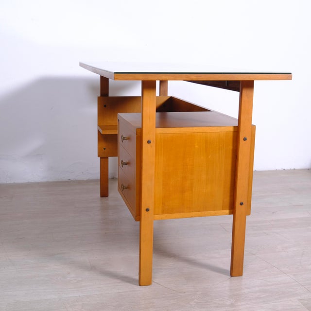 Mid-Century Modern Italian Desk and Chair Set, 1950s, Set of 2 For Sale - Image 15 of 18