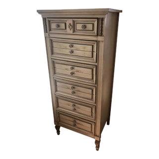 1970s Hollywood Regency Upright Jewelry Dresser For Sale