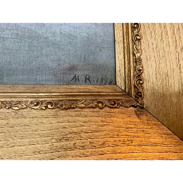 Sky Blue Early 19th Century Dutch Landscape “Cottage Retreat” - Oil on Canvas For Sale - Image 8 of 13