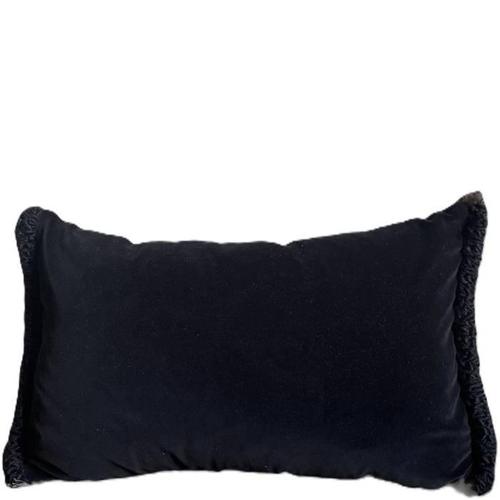 A luxurious pillow made with soft, smooth leather from Foglizzo in a neutral taupe shade. Trimmed with a light taupe brush...